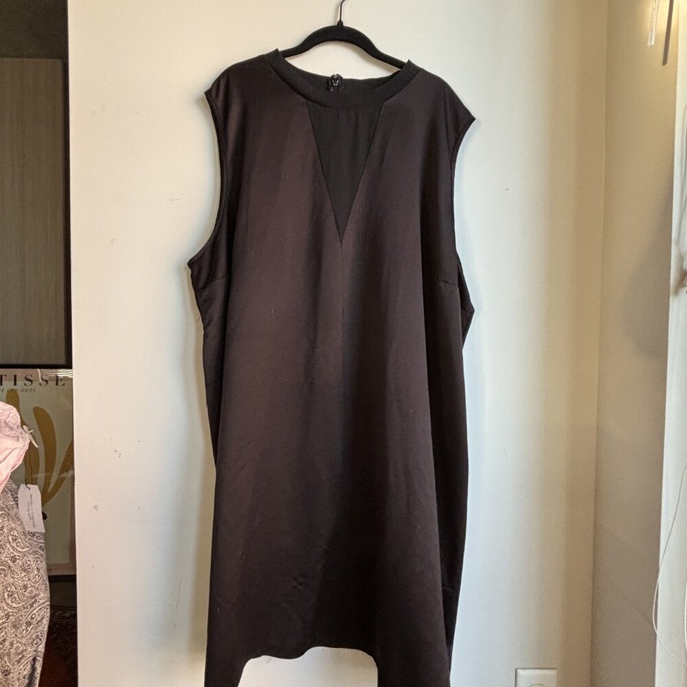 Black Shift Dress Sheer Detail - Fits XL-XXL